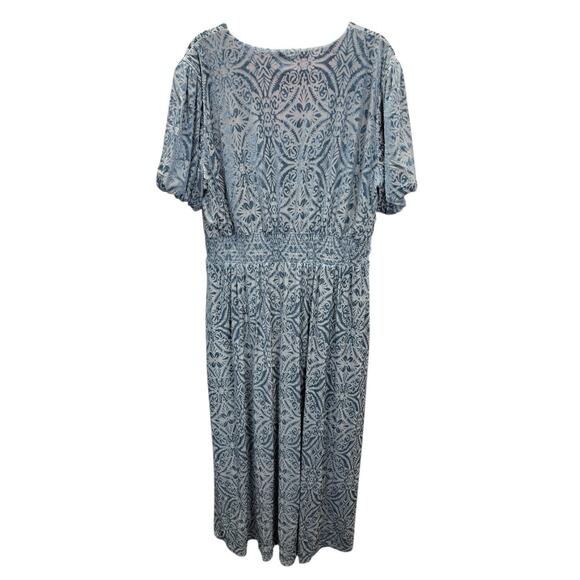 NWT Baltic Born Leslie Blue Velvet Maxi Dress 2XL Puff Sleeves Boho Formal - Picture 7 of 12